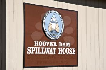 Royalty Free Photo of the Hoover Dam Spillway House Sign