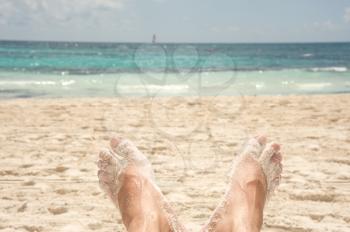 Feet at the beach