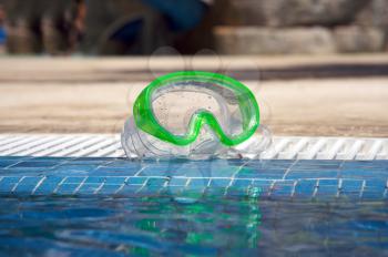 Diving mask at a swimming pool