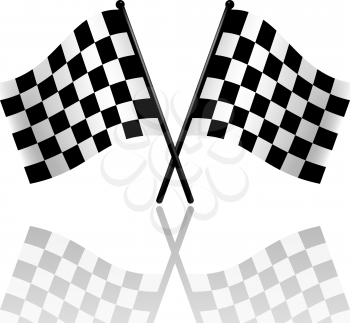 Royalty Free Clipart Image of Checkered Flags