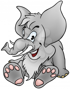 Royalty Free Clipart Image of a Woolly Mammoth
