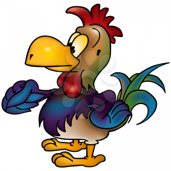 Royalty Free Clipart Image of a Rooster