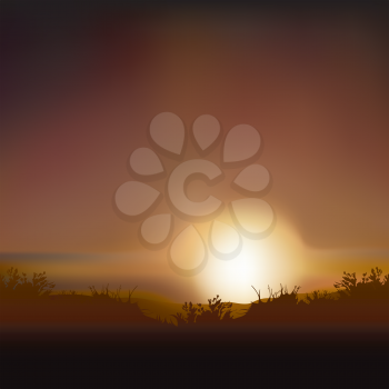 Royalty Free Clipart Image of a Sunset