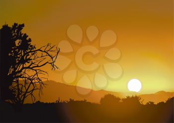 Royalty Free Clipart Image of a Sunset