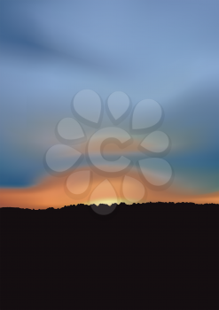 Royalty Free Clipart Image of a Sunset