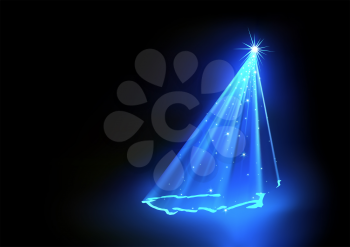 Royalty Free Clipart Image of a Lighted Tree