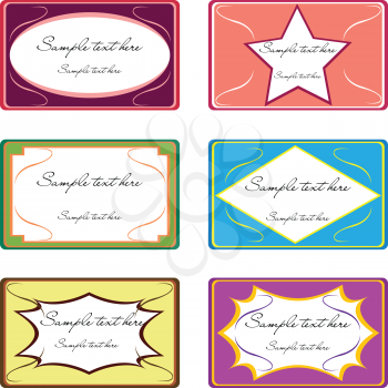 Royalty Free Clipart Image of a Set of Labels With Space for Text