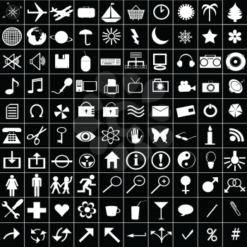 100 white icons for web aplications