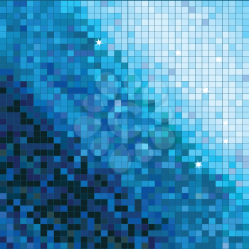 Abstract square mosaic background in blue tones