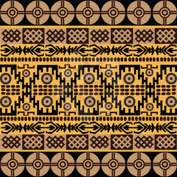 Ethnic pattern with african symbols & ornaments