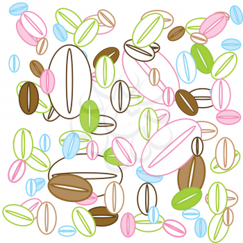 Background with abstract coffee beans