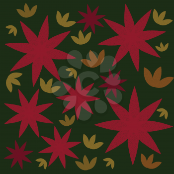 Background with doted flowers and leaves