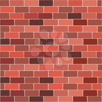Brick wall with different color tones