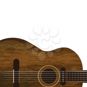 Brown wood guitar