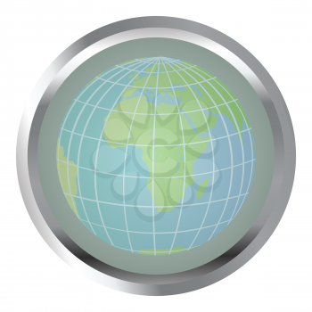 Button with Earth globe