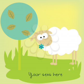 Card with cute sheep