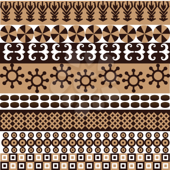 Ethnic pattern with african symbols and ornaments