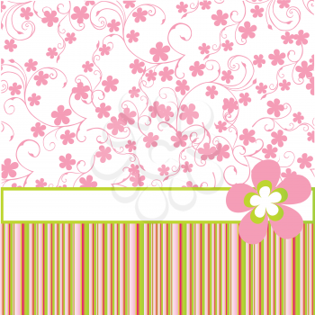 Pink background with flowers