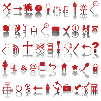 Red web icons