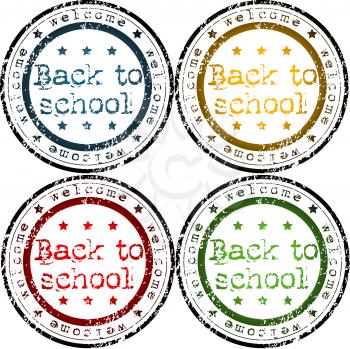 Set of Back to school stamps