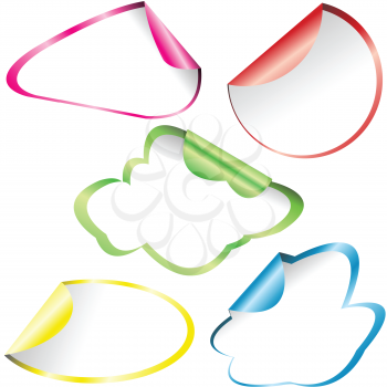 Set of colored stickers in different forms