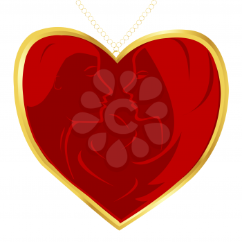 Royalty Free Clipart Image of an Abstract Heart of Two People