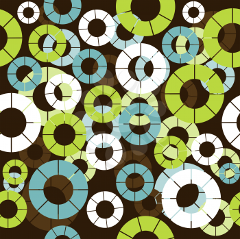 Royalty Free Clipart Image of a Background With Sliced Circles