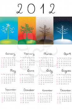 2012 Calendar with the seasons