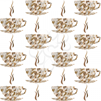 Backround pattern with cofe cups