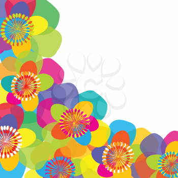 Background with colored flowers and place fpr your text