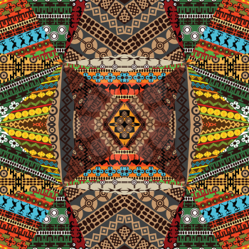 Collage of samples with ethnic motifs