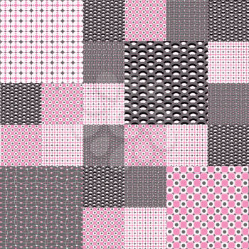 Set of seamless backgrounds in pink tones