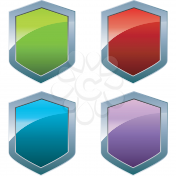 Shiny shields in different colors