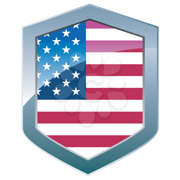 Silver shield with American flag