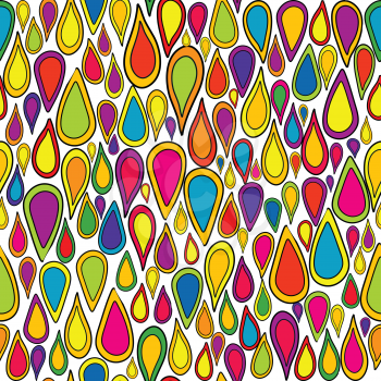 Cute background for kids with colored teardrops
