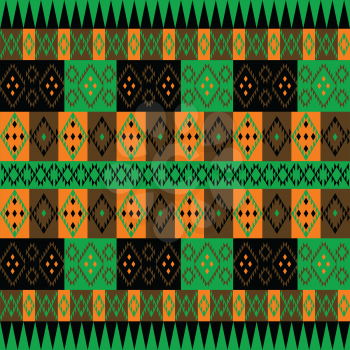 Green and brown ethnic carpet
