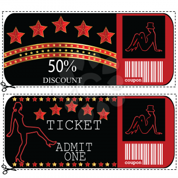 Sale voucher and ticket for night club or casino
