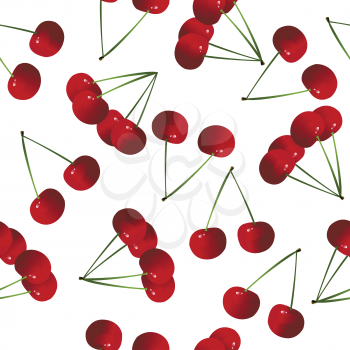 Seamless pattern background with cherries