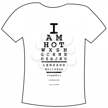 T-shirts template with I am hot message