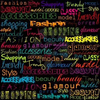 Colored typoghraphy with fashion words