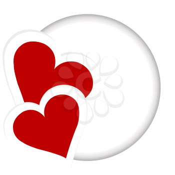 Royalty Free Clipart Image of Two Hearts in a Circle