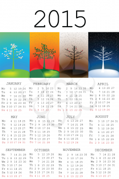 2015 calendar with seasons