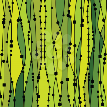 Green background with lines, squares and dots
