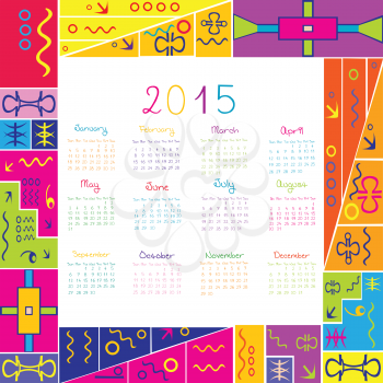 2015 calendar with frame for kids