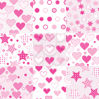 Baby girl seamless background patterns