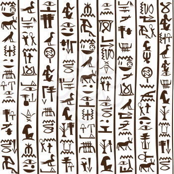 Black and white Egyptian hieroglyphics background 