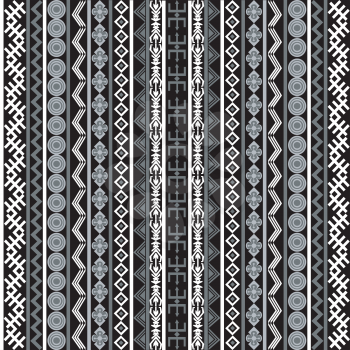 Black and white background with ethnic motifs and ornaments