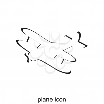 Plane icon on white background