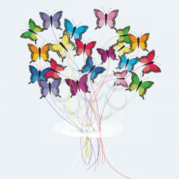 Bouquet of colored butterflies