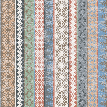 Vintage Ethnic geometric motifs background with transparent effect